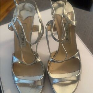 Jimmy Choo Silver Strappy Sandals